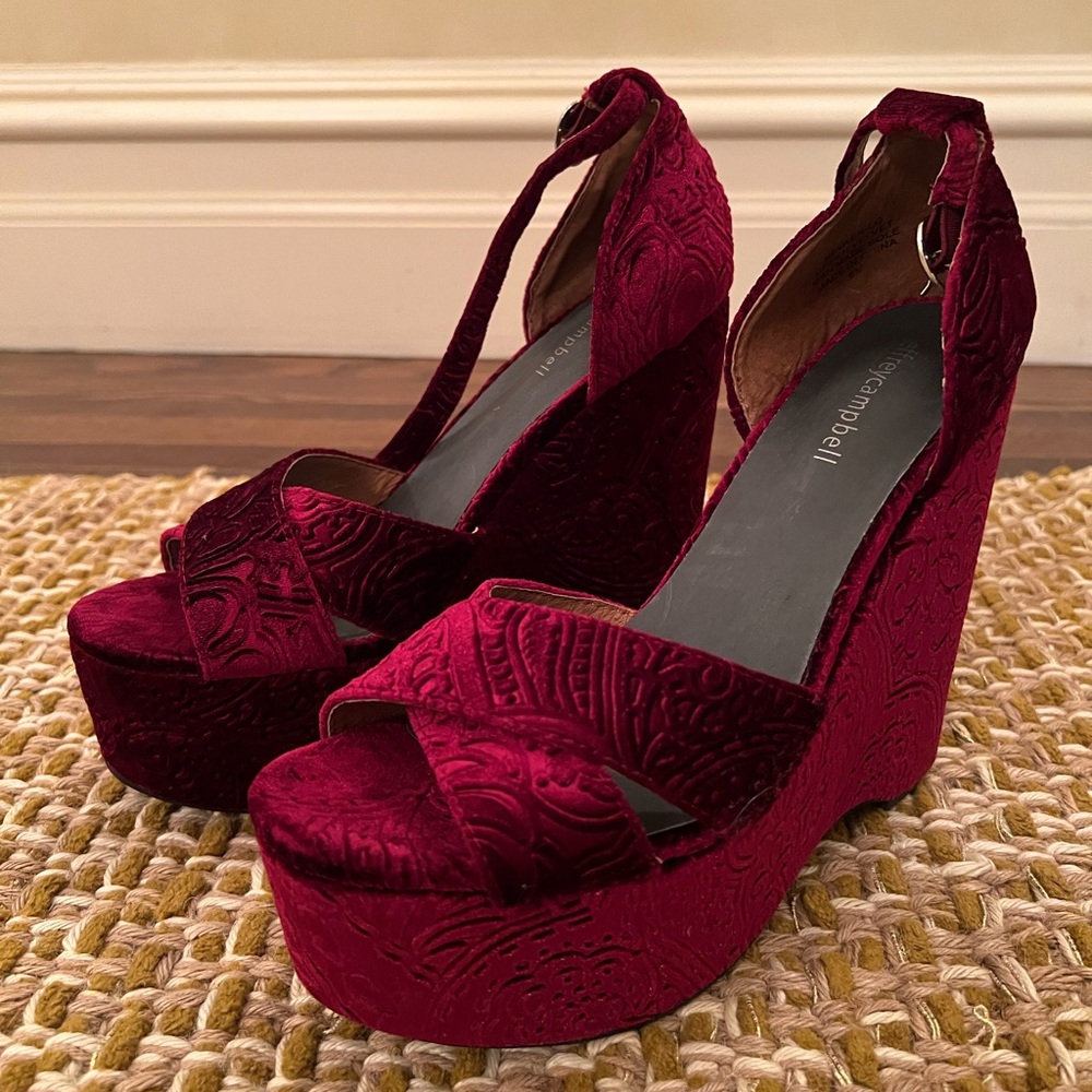 Jeffrey Campbell Velvet Platform Shoes
